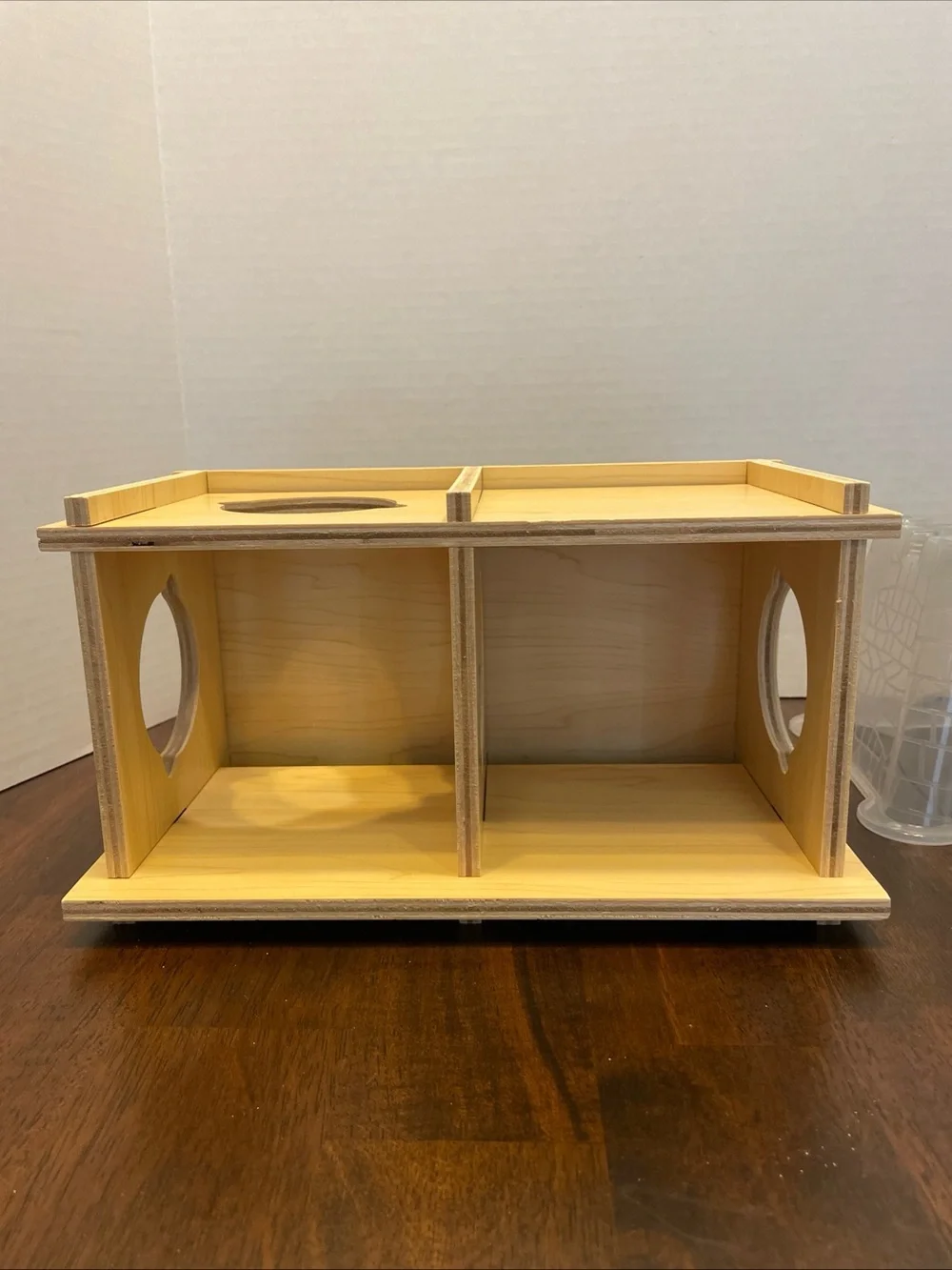 Lot Of 2 Hamster Hideout Natural Wood Tunnel Hide Platform Top. Plastic Castle.